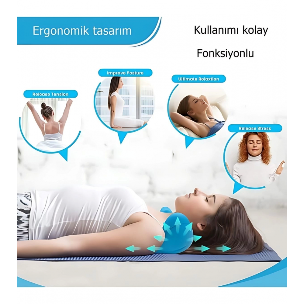 Epilons Ergonomik Boyun Masajı Yastığı – Servikal Traksiyon Destekli, Ağrı Giderici, Ortopedik Yapı Epilons Ergonomik Boyun Masajı Yastığı – Servikal Traksiyon Destekli, Ağrı Giderici, Ortopedik Yapı