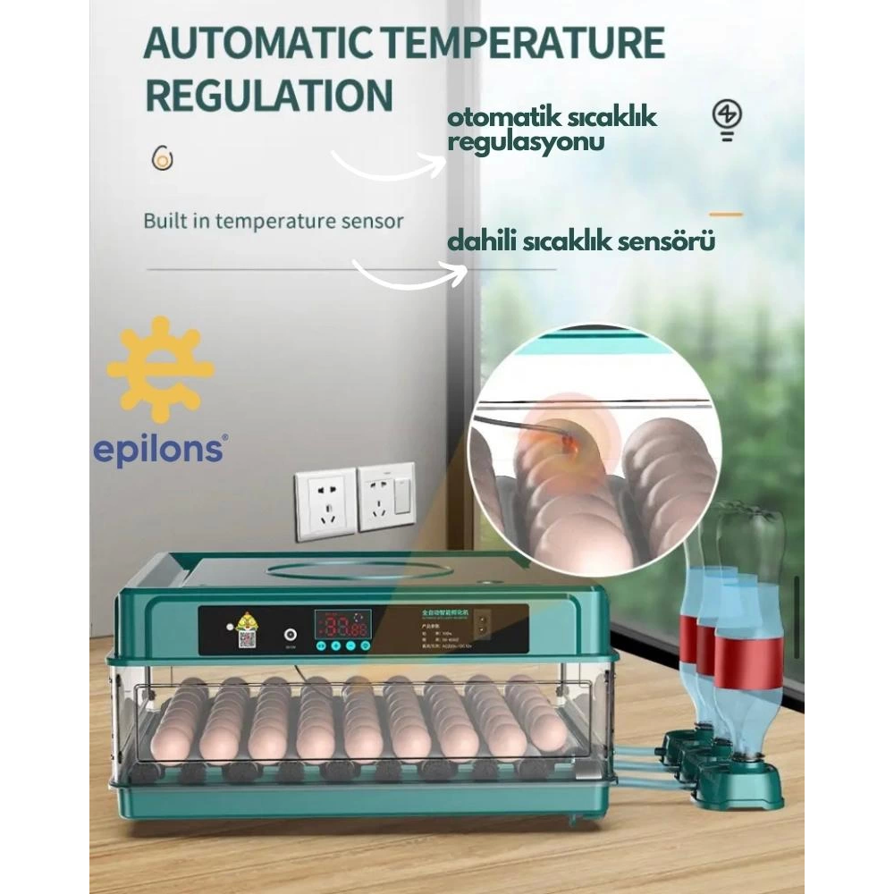 Epo-130my Kuluçka Makinesi | 130 Yumurtalık, Yedek Motorlu İncubator Epo-130my Kuluçka Makinesi | 130 Yumurtalık, Yedek Motorlu İncubator
