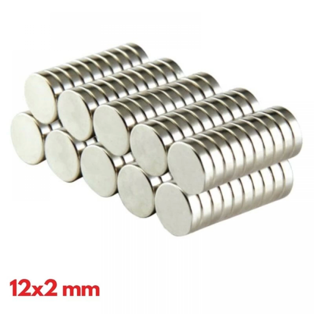 N35 12x2 Mm Neodyum Mıknatıs 100 Adet, Yuvarlak, Nikel Kaplamalı Kaliteli Ve Dayanıklı Ürün N35 12x2 Mm Neodyum Mıknatıs 100 Adet, Yuvarlak, Nikel Kaplamalı Kaliteli Ve Dayanıklı Ürün
