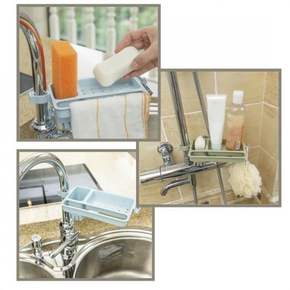 Musluğa Takılan Sünger Havlu Askılı Sabun Hazneli Mutfak Banyo Lavabo Düzenleyici Organizer Musluğa Takılan Sünger Havlu Askılı Sabun Hazneli Mutfak Banyo Lavabo Düzenleyici Organizer