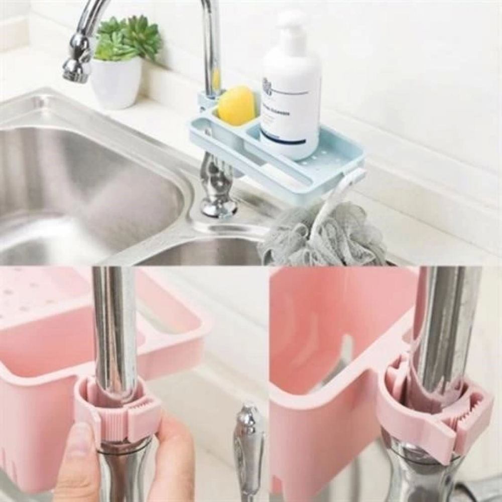 Musluğa Takılan Sünger Havlu Askılı Sabun Hazneli Mutfak Banyo Lavabo Düzenleyici Organizer Musluğa Takılan Sünger Havlu Askılı Sabun Hazneli Mutfak Banyo Lavabo Düzenleyici Organizer
