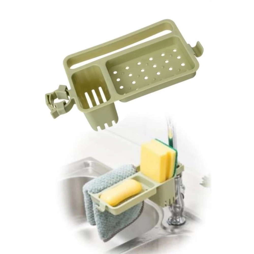 Musluğa Takılan Sünger Havlu Askılı Sabun Hazneli Mutfak Banyo Lavabo Düzenleyici Organizer Musluğa Takılan Sünger Havlu Askılı Sabun Hazneli Mutfak Banyo Lavabo Düzenleyici Organizer