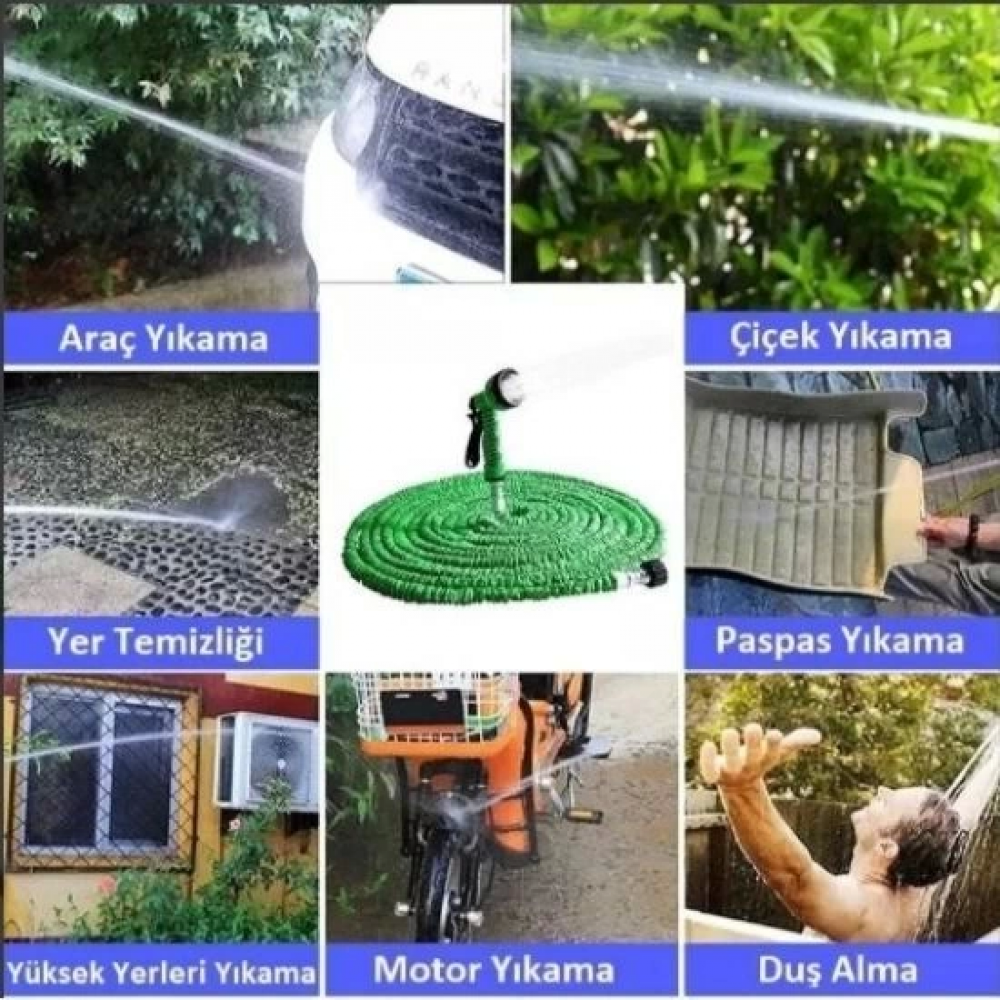 Uzayan Hortum Tabancalı 15 Metre Magic House | Bahçe Sulama İçin Expandable Hose Uzayan Hortum Tabancalı 15 Metre Magic House | Bahçe Sulama İçin Expandable Hose